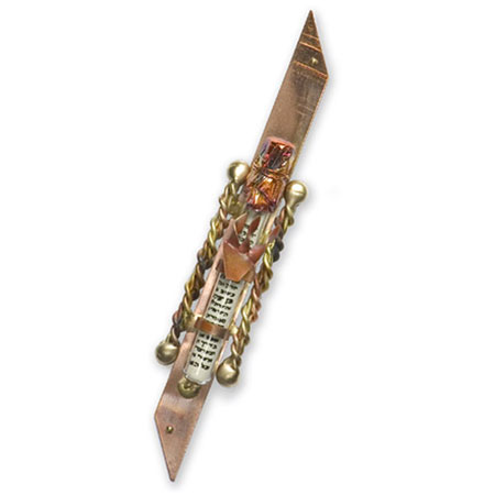 Mixed Metal Mezuzah with Copper Braids- Gifts & Accessories/Gary Rosenthal/Mezuzahs by Gary Rosenthal