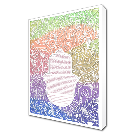 Radiant Love III  Ketubah -- shown with optional Museum Wrap